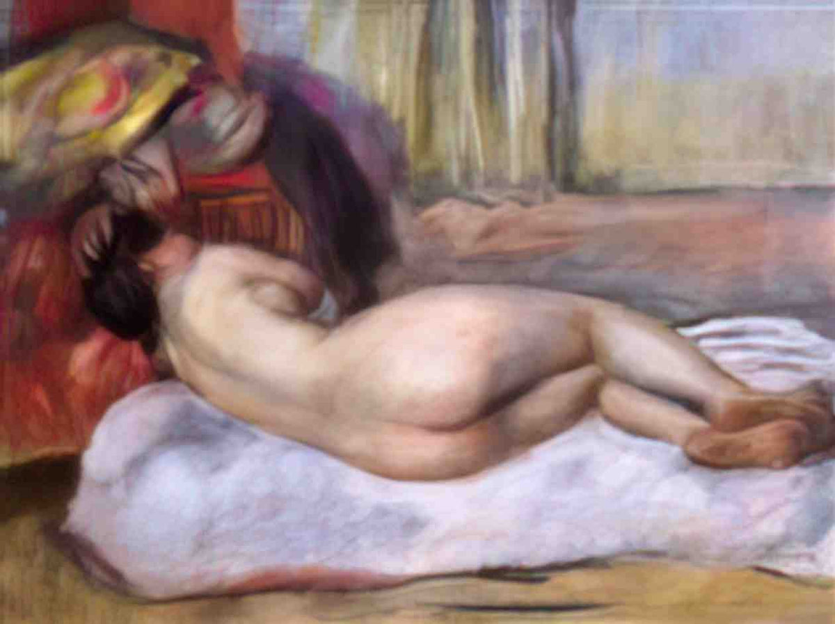 Pierre Auguste Renoir sleeping nude with hat repose Art A4 Photo Print