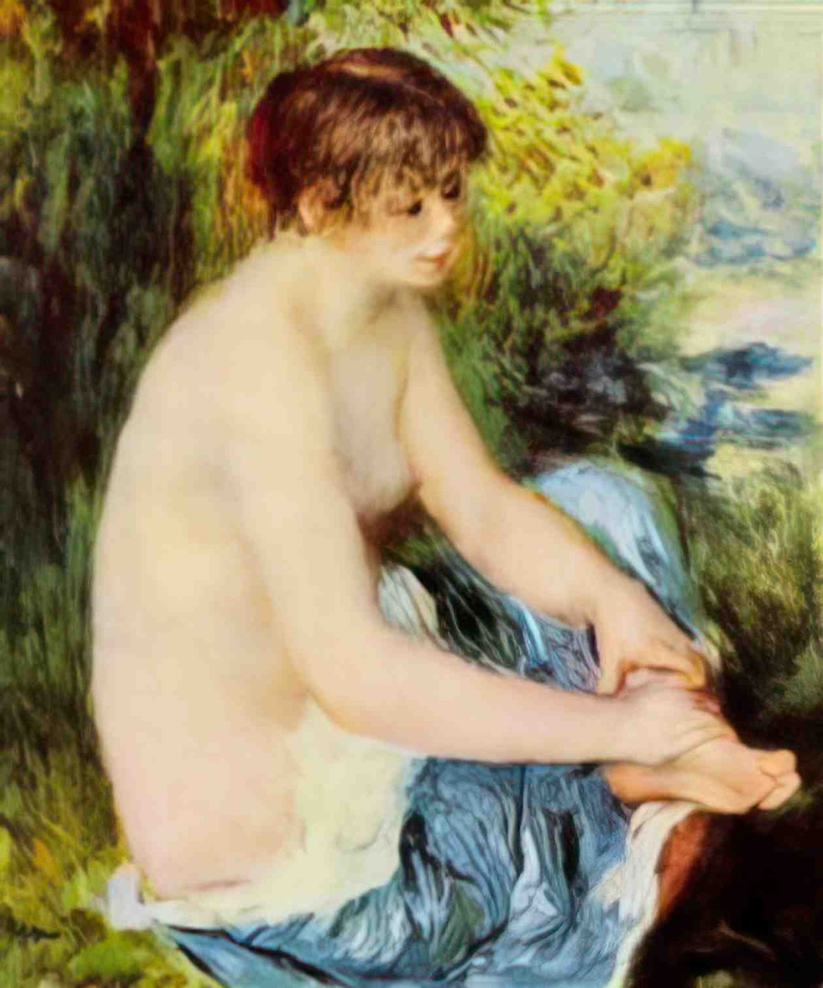Pierre Auguste Renoir small nude in blue 1879 Art A4 Photo Print