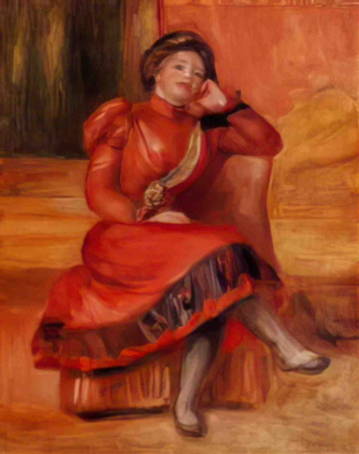 Pierre Auguste Renoir spanish dancer in a red dress Art A4 Photo Print