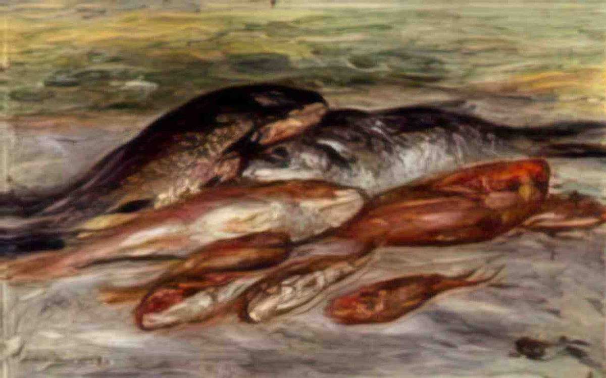 Pierre Auguste Renoir still life with fish 1 Art A4 Photo Print