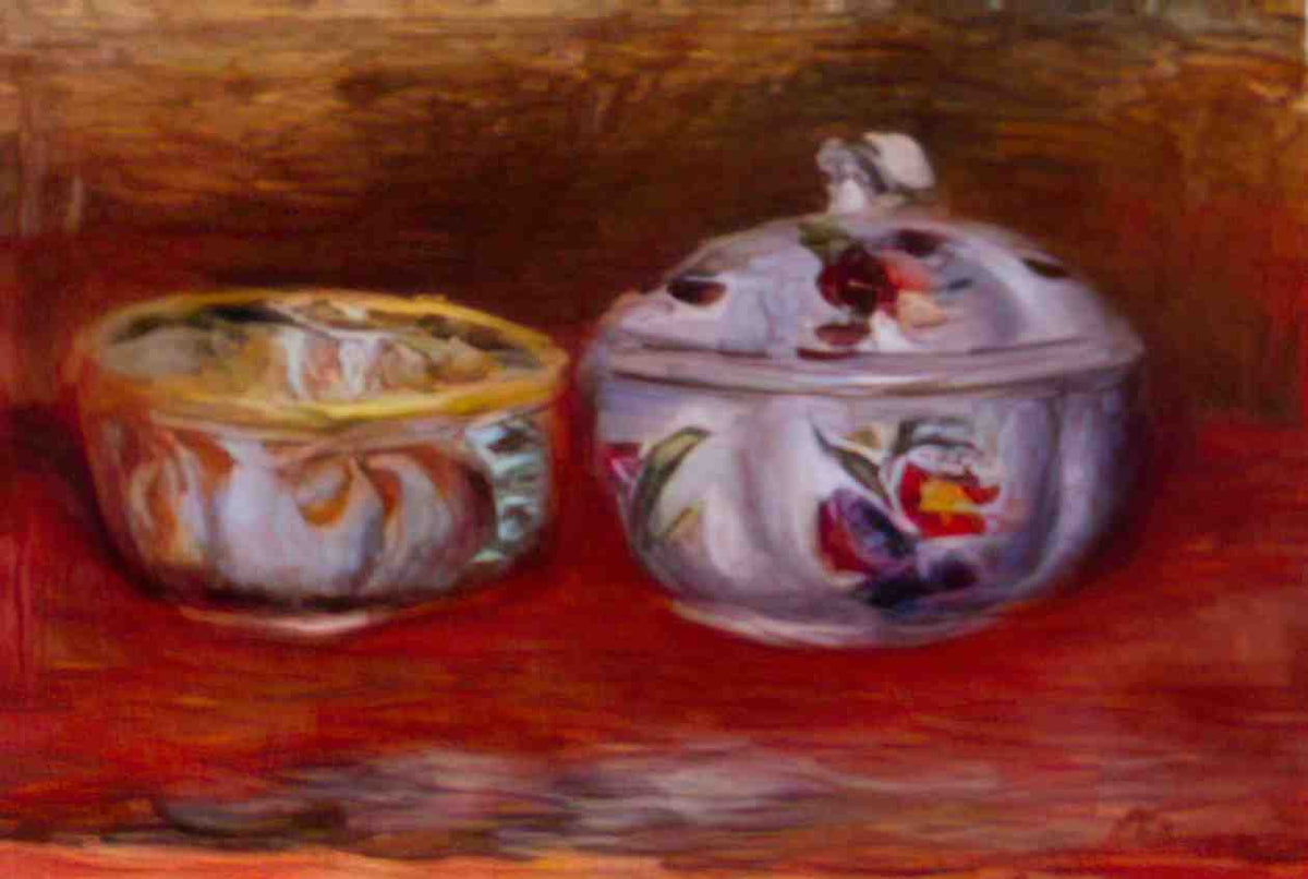 Pierre Auguste Renoir still life with fruit bowl Art A4 Photo Print