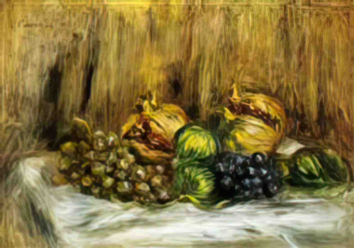 Pierre Auguste Renoir still life with grapes Art A4 Photo Print