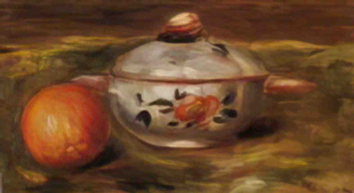 Pierre Auguste Renoir still life with orange and sugar bowl Art A4 Photo Print