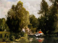 Pierre Auguste Renoir the fairies pond 1866 Art A4 Photo Print