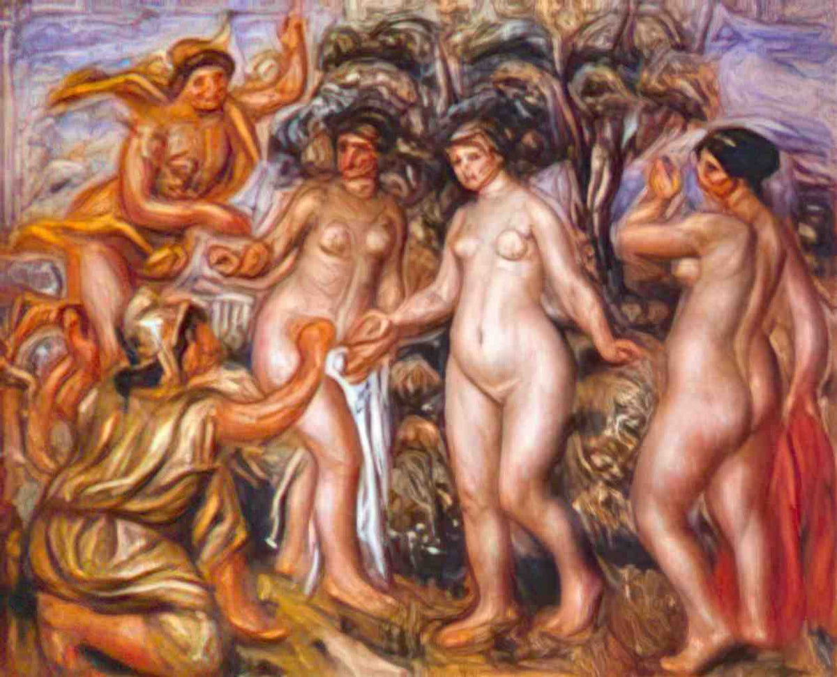 Pierre Auguste Renoir the judgment of paris 1914 Art A4 Photo Print