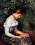 Pierre Auguste Renoir the reader seated young woman 1887 Art A4 Photo Print