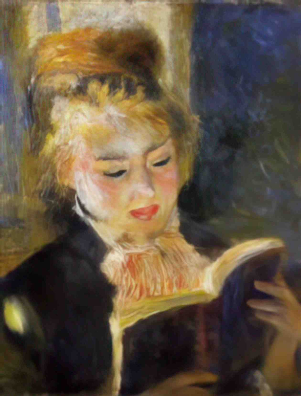 Pierre Auguste Renoir the reader young woman reading a book 1876 Art A4 Photo Print