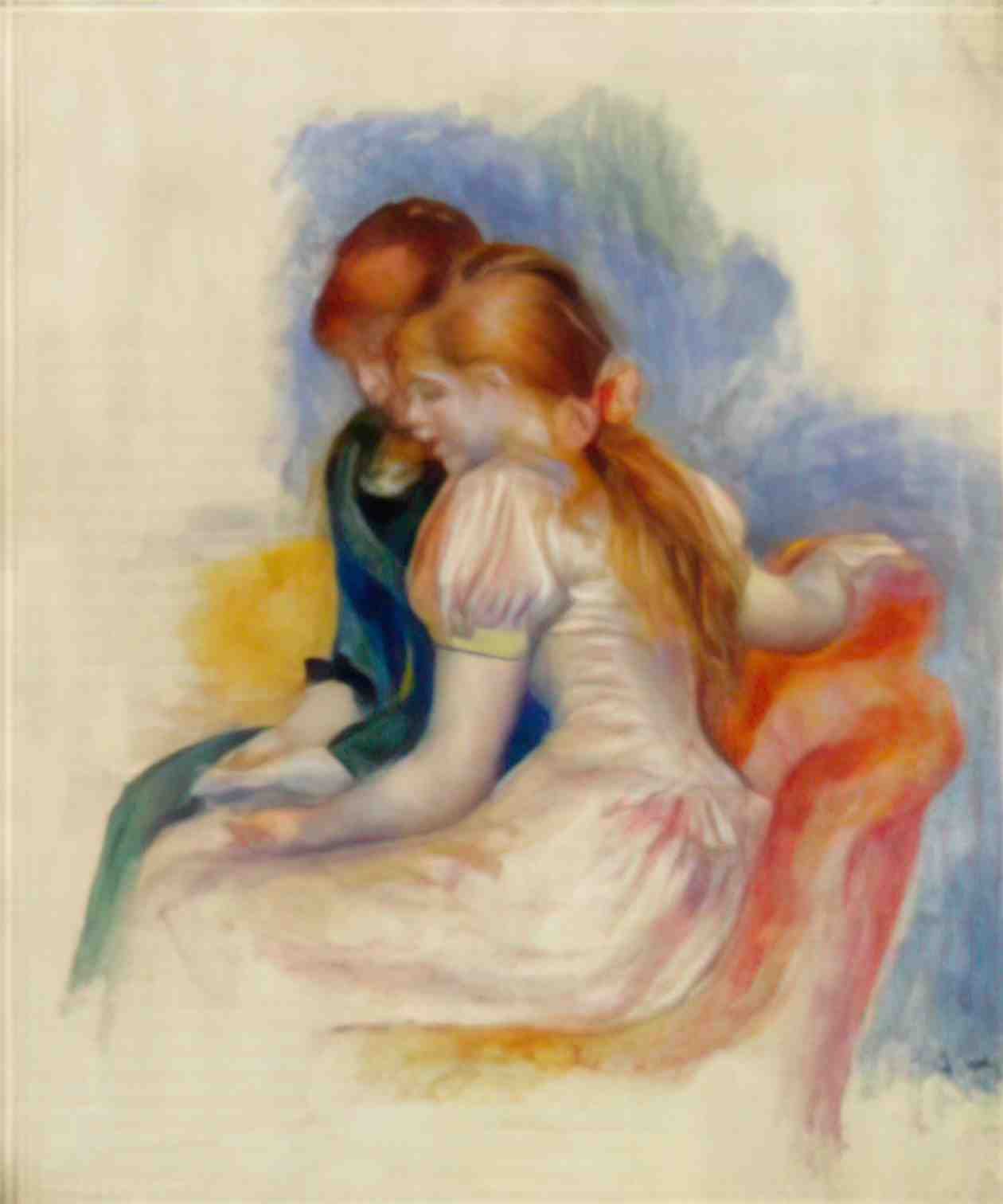 Pierre Auguste Renoir the reading 1890 Art A4 Photo Print