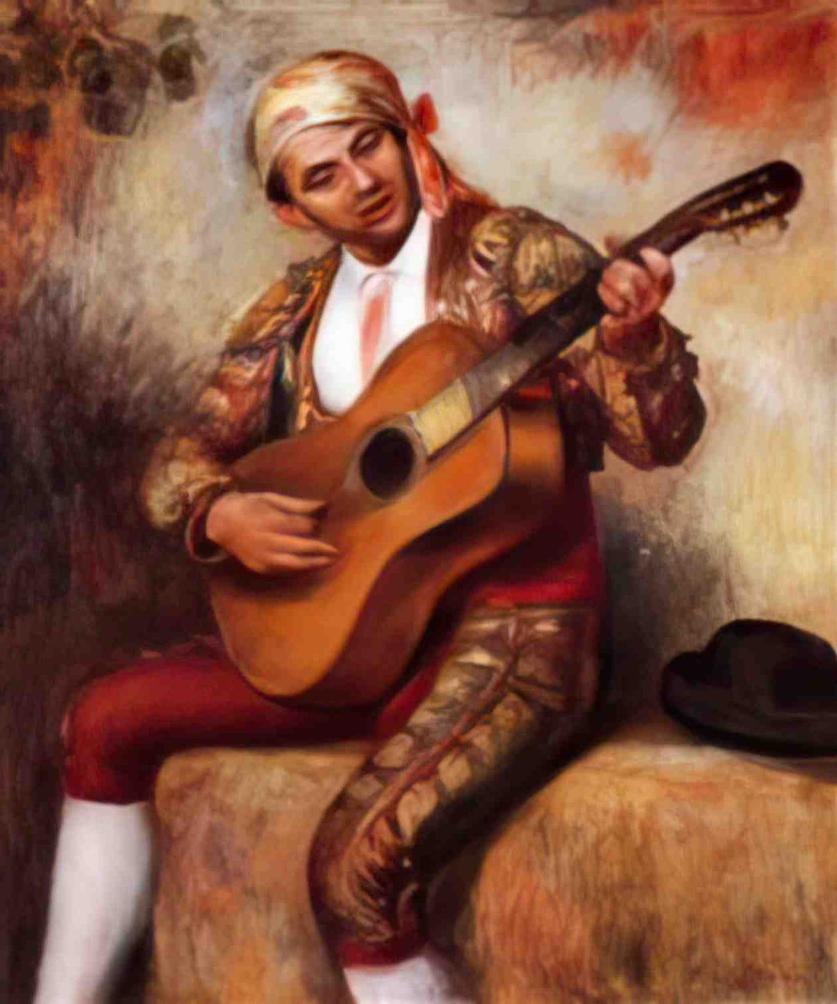 Pierre Auguste Renoir the spanish guitarist 1897 Art A4 Photo Print