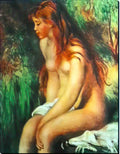 Pierre Auguste Renoir the swimmer sitting Art A4 Photo Print