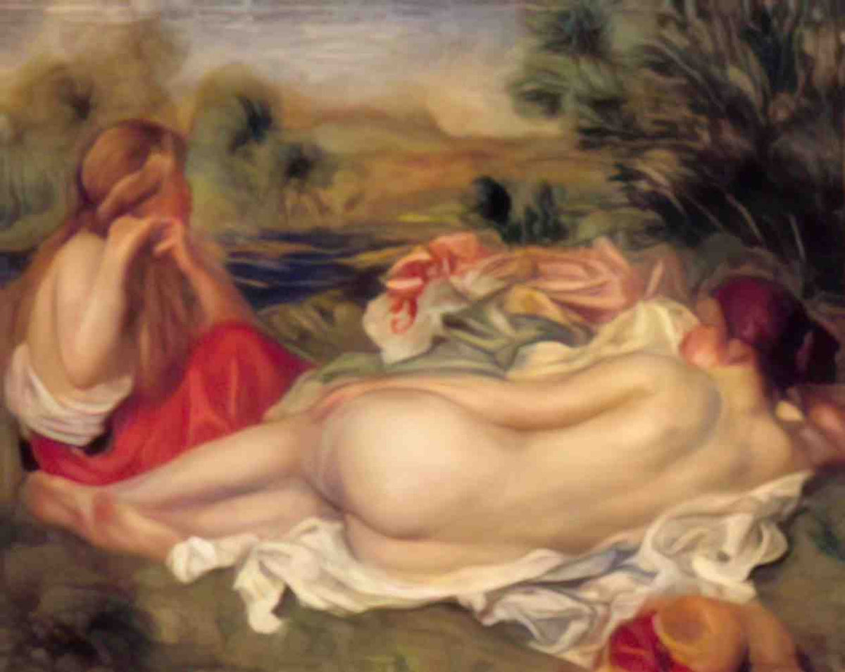 Pierre Auguste Renoir two bathers 1896 Art A4 Photo Print