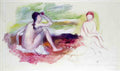 Pierre Auguste Renoir two bathers Art A4 Photo Print