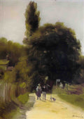 Pierre Auguste Renoir two figures in a landscape 1866 Art A4 Photo Print