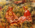 Pierre Auguste Renoir two women in the grass Art A4 Photo Print