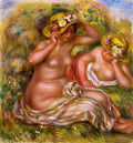 Pierre Auguste Renoir two women with flowered hat Art A4 Photo Print