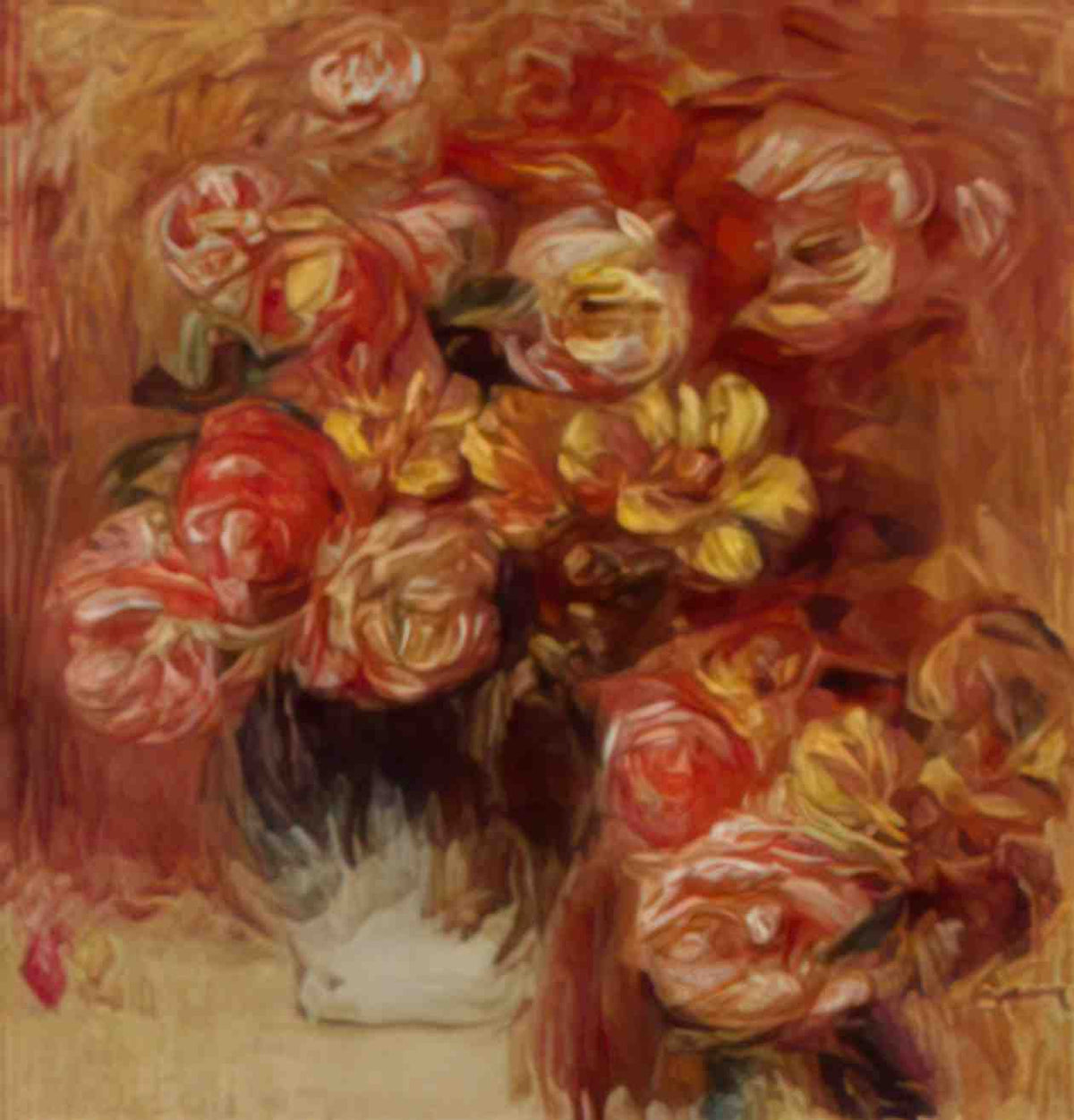 Pierre Auguste Renoir vase of roses 3 Art A4 Photo Print