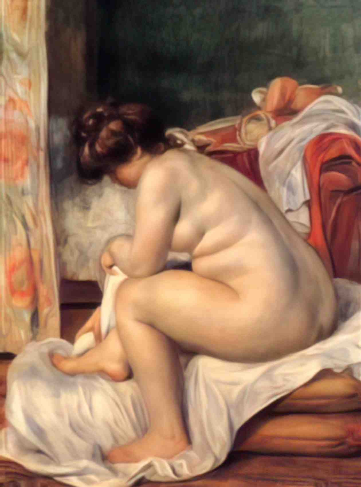 Pierre Auguste Renoir woman after bathing 1896 Art A4 Photo Print