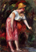 Pierre Auguste Renoir woman in a straw hat Art A4 Photo Print