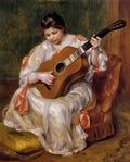 Pierre Auguste Renoir woman playing the guitar 1896 Art A4 Photo Print