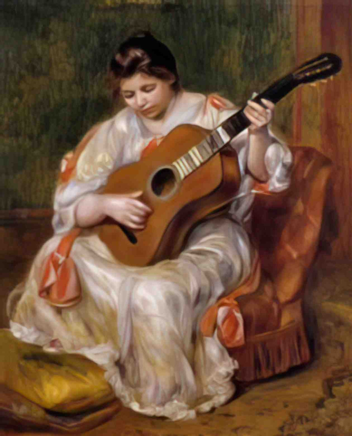 Pierre Auguste Renoir woman playing the guitar 1896 Art A4 Photo Print