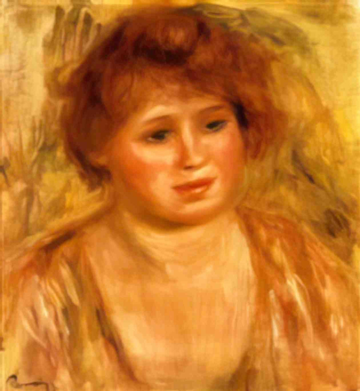 Pierre Auguste Renoir woman s head 1919 Art A4 Photo Print