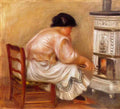 Pierre Auguste Renoir woman stoking a stove 1912 Art A4 Photo Print