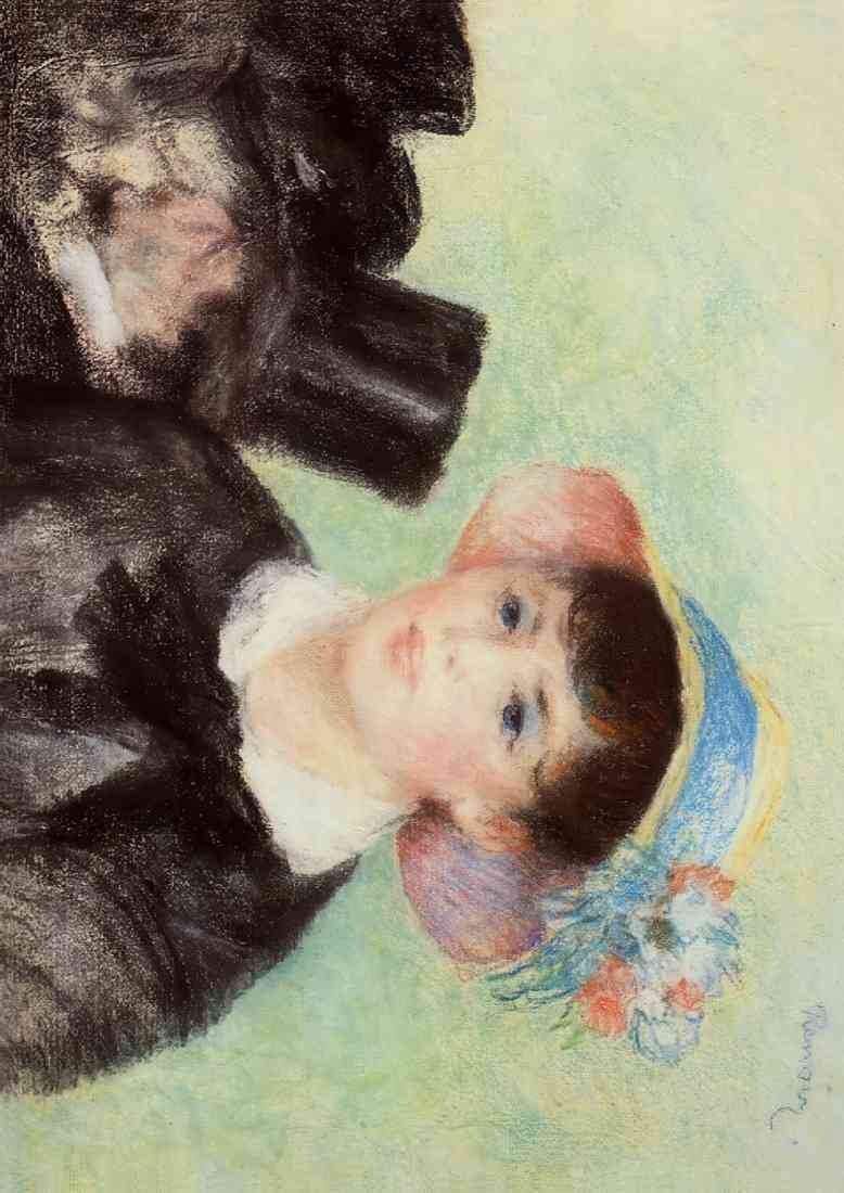 Pierre Auguste Renoir woman straw hat A4 Photo Print