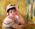 Pierre Auguste Renoir woman with a straw hat 1880 Art A4 Photo Print