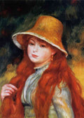 Pierre Auguste Renoir woman with a straw hat 2 CROP A4 Photo Print