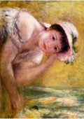 Pierre Auguste Renoir woman with a straw hat CROP A4 Photo Print