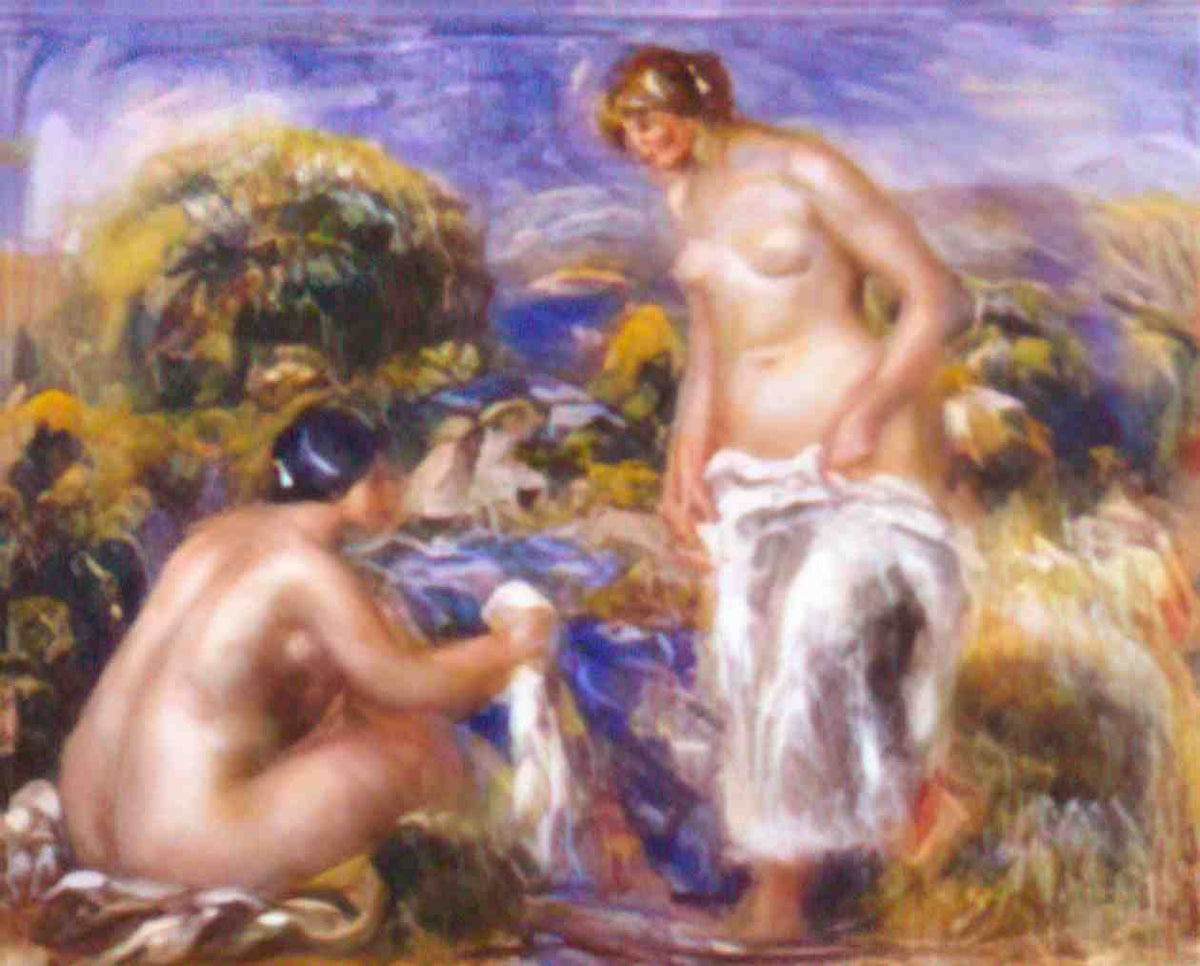 Pierre Auguste Renoir women bathing Art A4 Photo Print