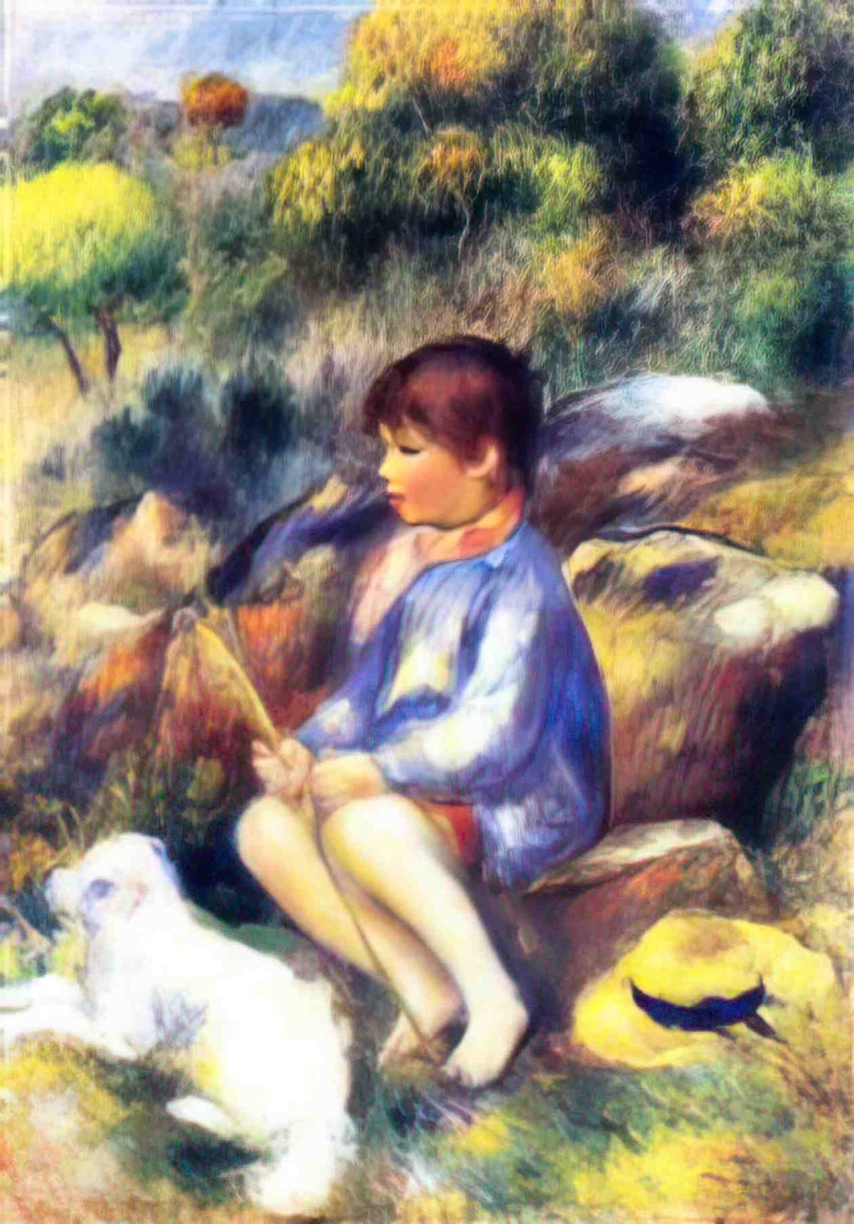Pierre Auguste Renoir young boy by the river 1890 Art A4 Photo Print