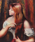 Pierre Auguste Renoir young girl combing her hair A4 Photo Print