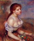 Pierre Auguste Renoir young girl with daisies 1889 Art A4 Photo Print