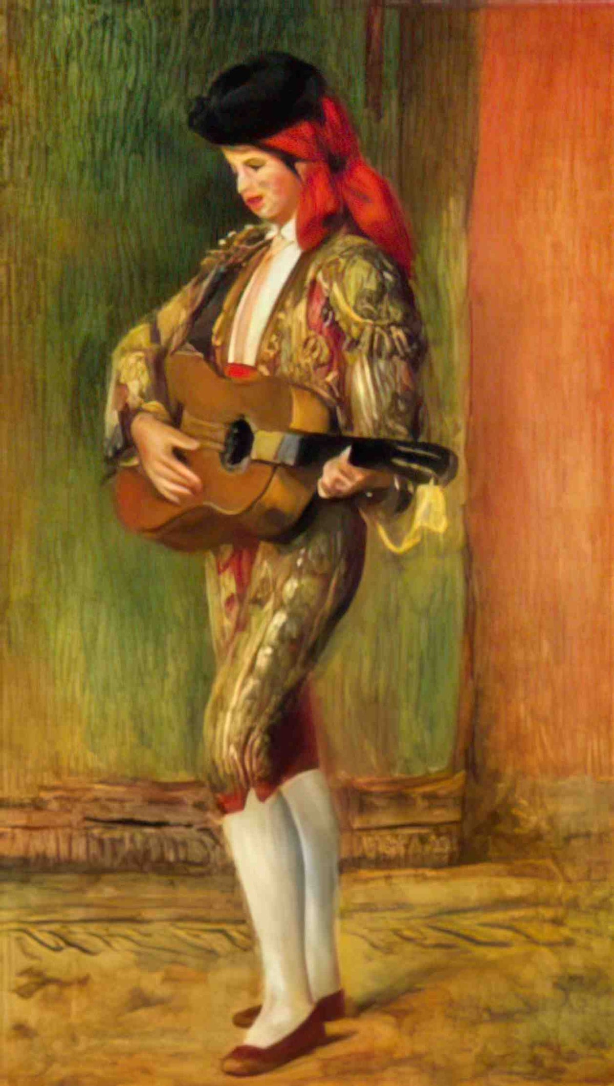 Pierre Auguste Renoir young guitarist standing Art A4 Photo Print