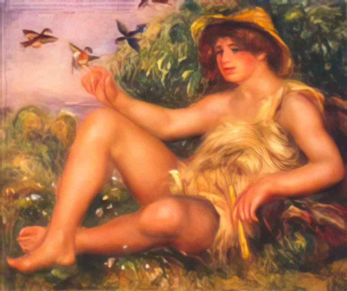 Pierre Auguste Renoir young shepherd in repose alexander thurneysson  Art A4 Photo Print