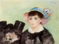 Pierre Auguste Renoir young woman in a straw hat 1877 Art A4 Photo Print