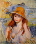 Pierre Auguste Renoir young woman in a straw hat 1884 Art A4 Photo Print