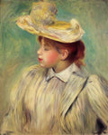 Pierre Auguste Renoir young woman in a straw hat Art A4 Photo Print