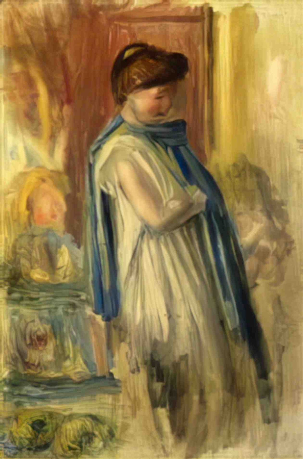 Pierre Auguste Renoir young woman standing 1895 Art A4 Photo Print