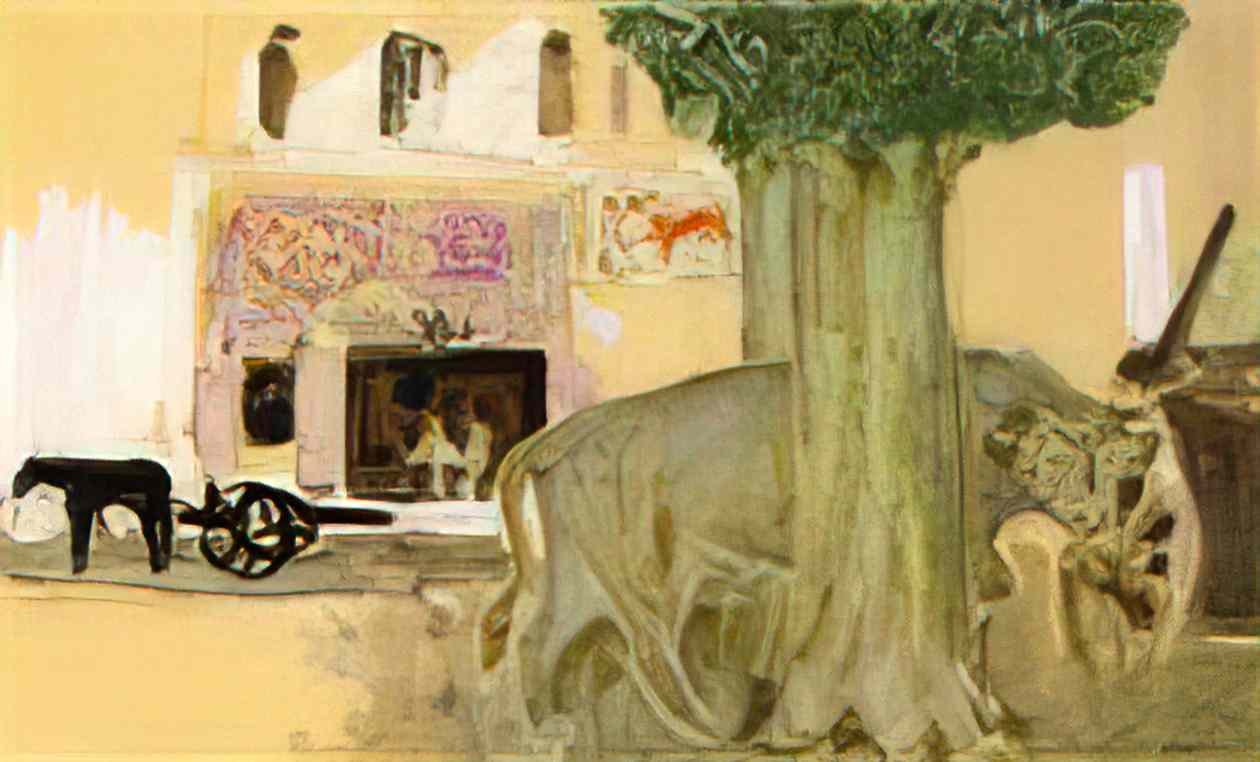 Pierre Bonnard cow behind a tree Art A4 Photo Print