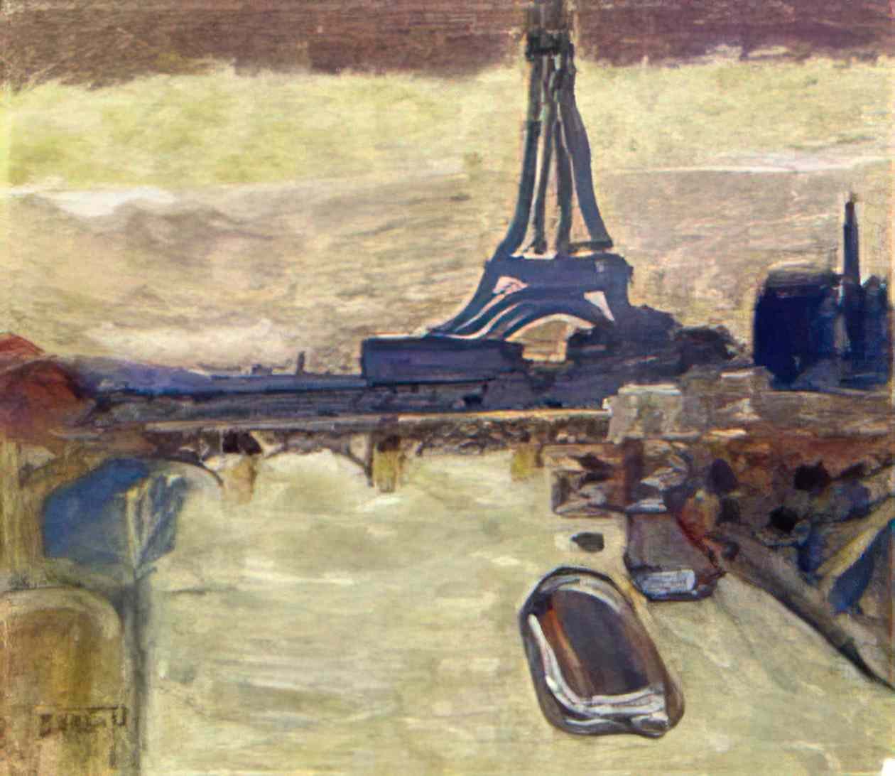 Pierre Bonnard eiffel tower and the seine Art A4 Photo Print