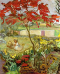 Pierre Bonnard garden with red tree 1909 Art A4 Photo Print