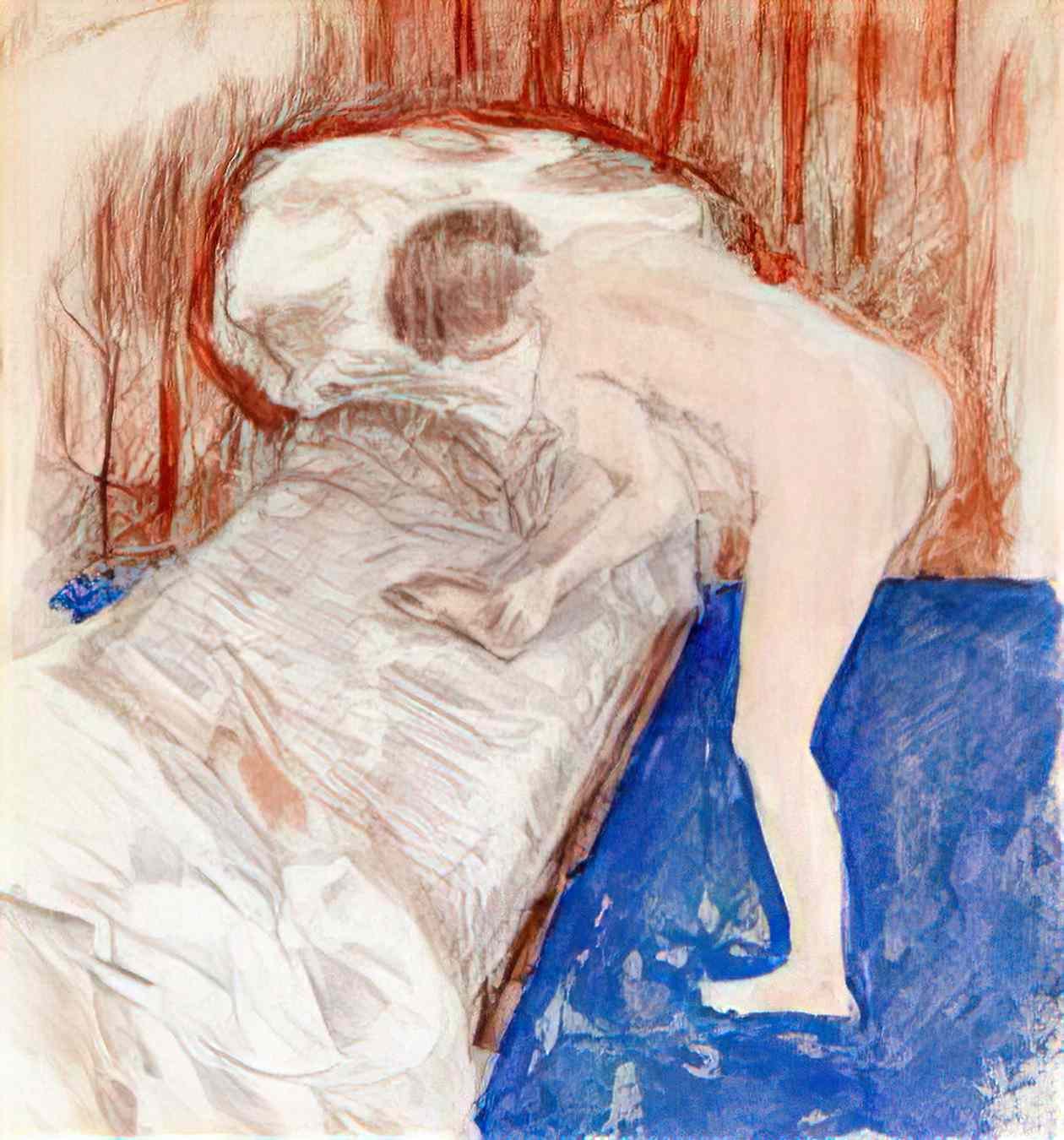 Pierre Bonnard nude in an interior Art A4 Photo Print