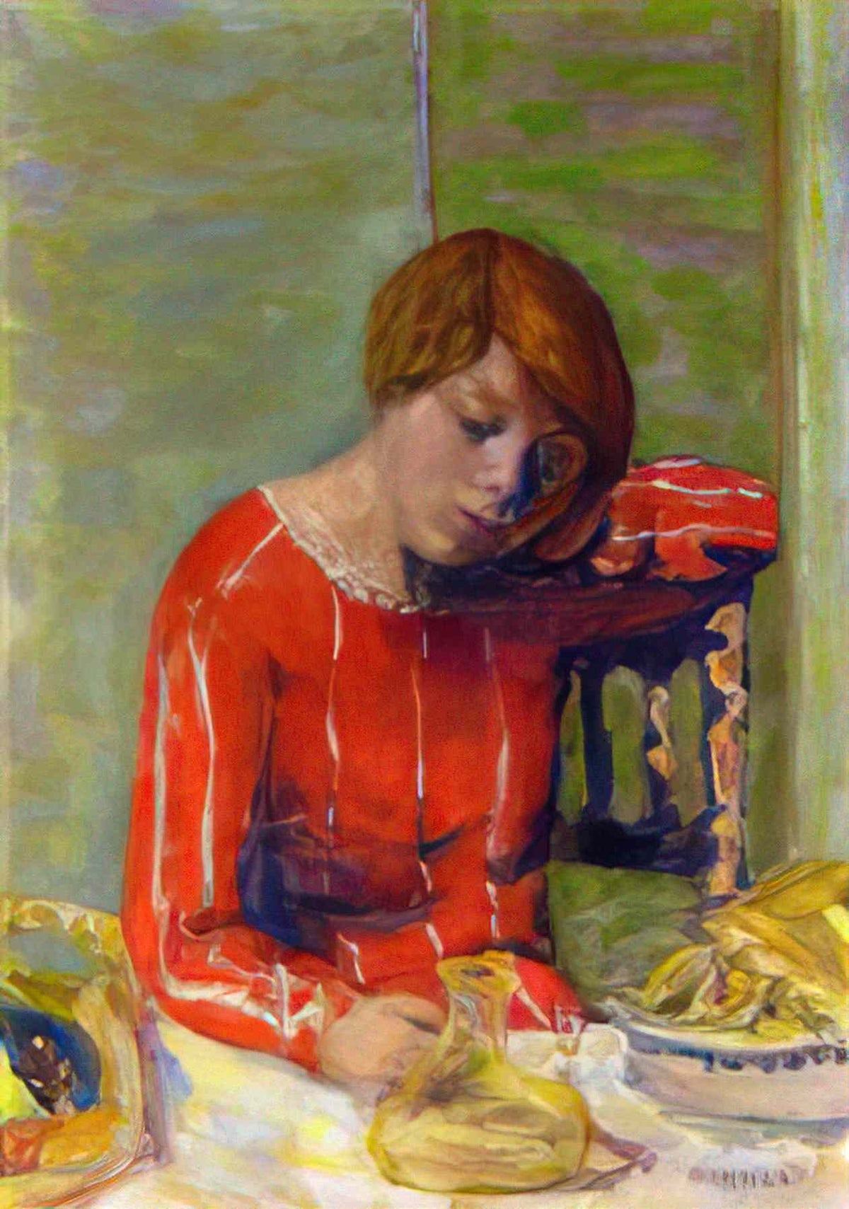 Pierre Bonnard striped blouse Art A4 Photo Print
