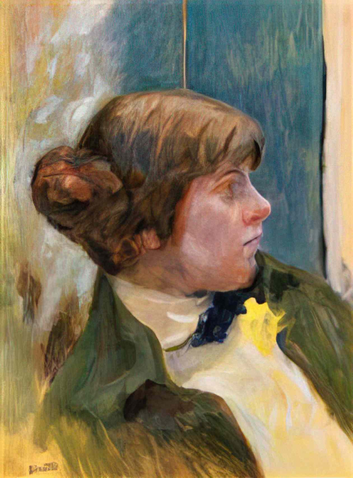 Pierre Bonnard study for profile of a woman in a bow tie Art A4 Photo Print