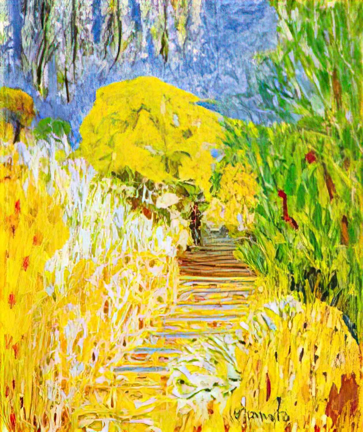 Pierre Bonnard the garden steps 1940 Art A4 Photo Print