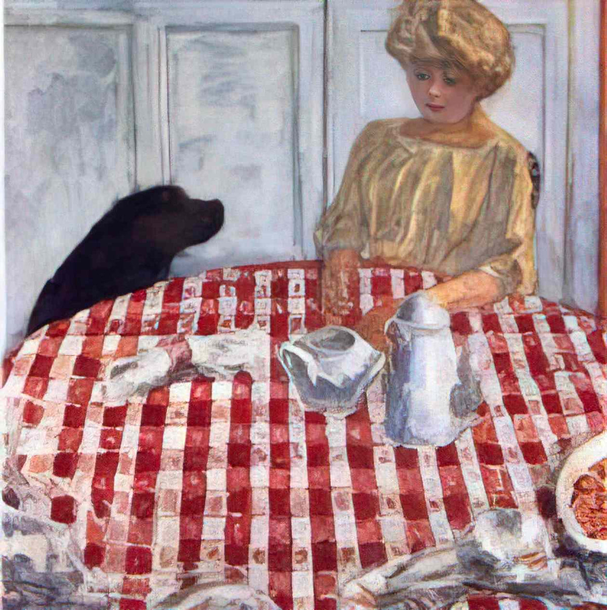 Pierre Bonnard the red checkered tablecloth Art A4 Photo Print