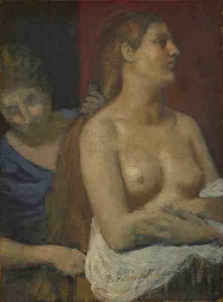 Pierre Cecile Puvis De Chavannes A Maid Combing A Woman'S Hair A4 Photo Print