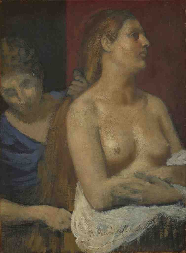 Pierre Cecile Puvis de Chavannes A Maid combing a Womans Hair A4 Photo Print